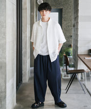 新色追加 接触冷感多機能素材リネンライク ワイドバルーンイージーパンツ 15481