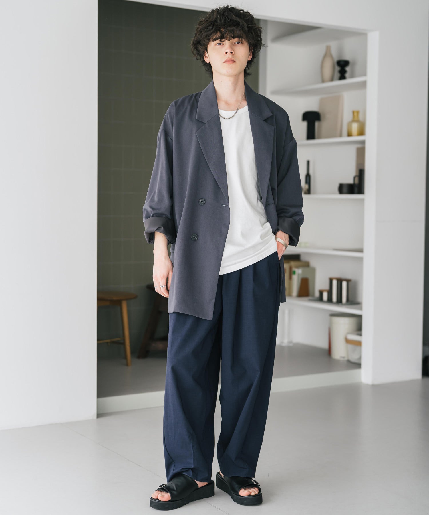 新色追加 接触冷感多機能素材リネンライク ワイドバルーンイージーパンツ 15481