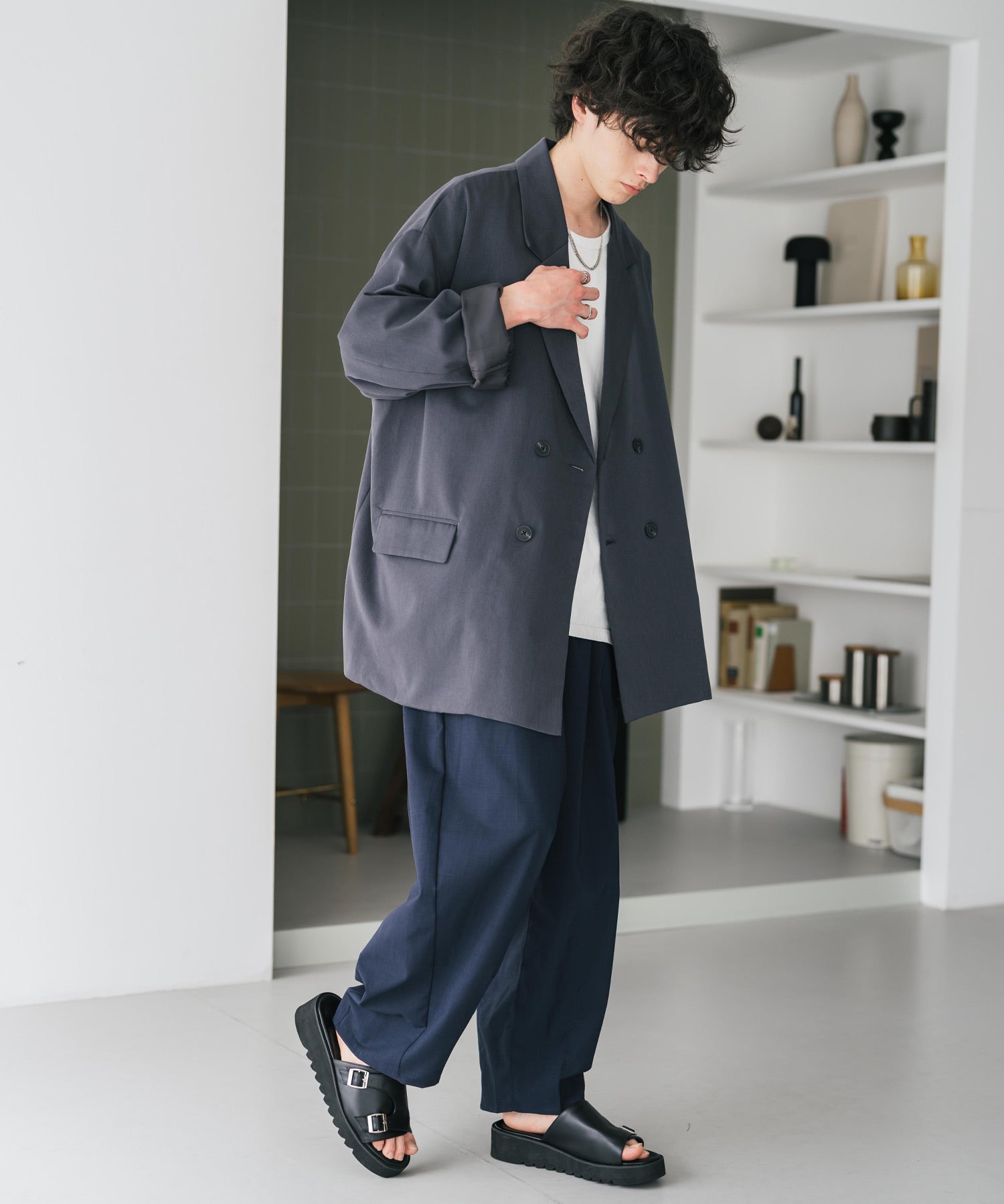 新色追加 接触冷感多機能素材リネンライク ワイドバルーンイージーパンツ 15481