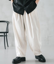 新色追加 接触冷感多機能素材リネンライク ワイドバルーンイージーパンツ 15481
