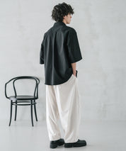 新色追加 接触冷感多機能素材リネンライク ワイドバルーンイージーパンツ 15481