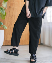 新色追加 接触冷感多機能素材リネンライク アンクルテーパードイージーパンツ 15482