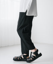 新色追加 接触冷感多機能素材リネンライク アンクルテーパードイージーパンツ 15482