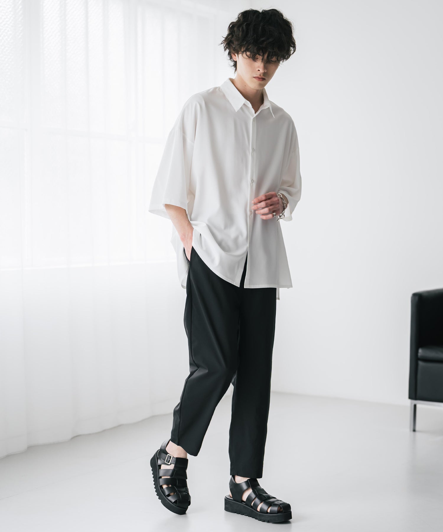 新色追加 接触冷感多機能素材リネンライク アンクルテーパードイージーパンツ 15482