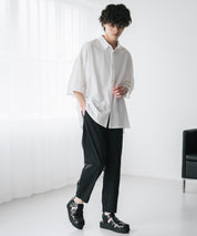 新色追加 接触冷感多機能素材リネンライク アンクルテーパードイージーパンツ 15482