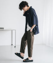 新色追加 接触冷感多機能素材リネンライク アンクルテーパードイージーパンツ 15482