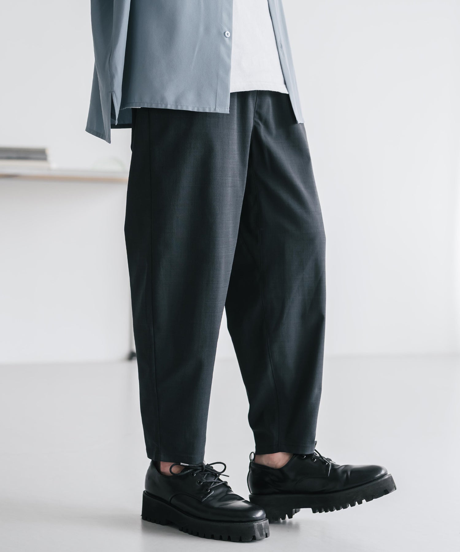 新色追加 接触冷感多機能素材リネンライク アンクルテーパードイージーパンツ 15482