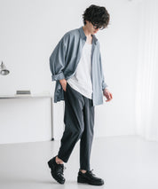 新色追加 接触冷感多機能素材リネンライク アンクルテーパードイージーパンツ 15482