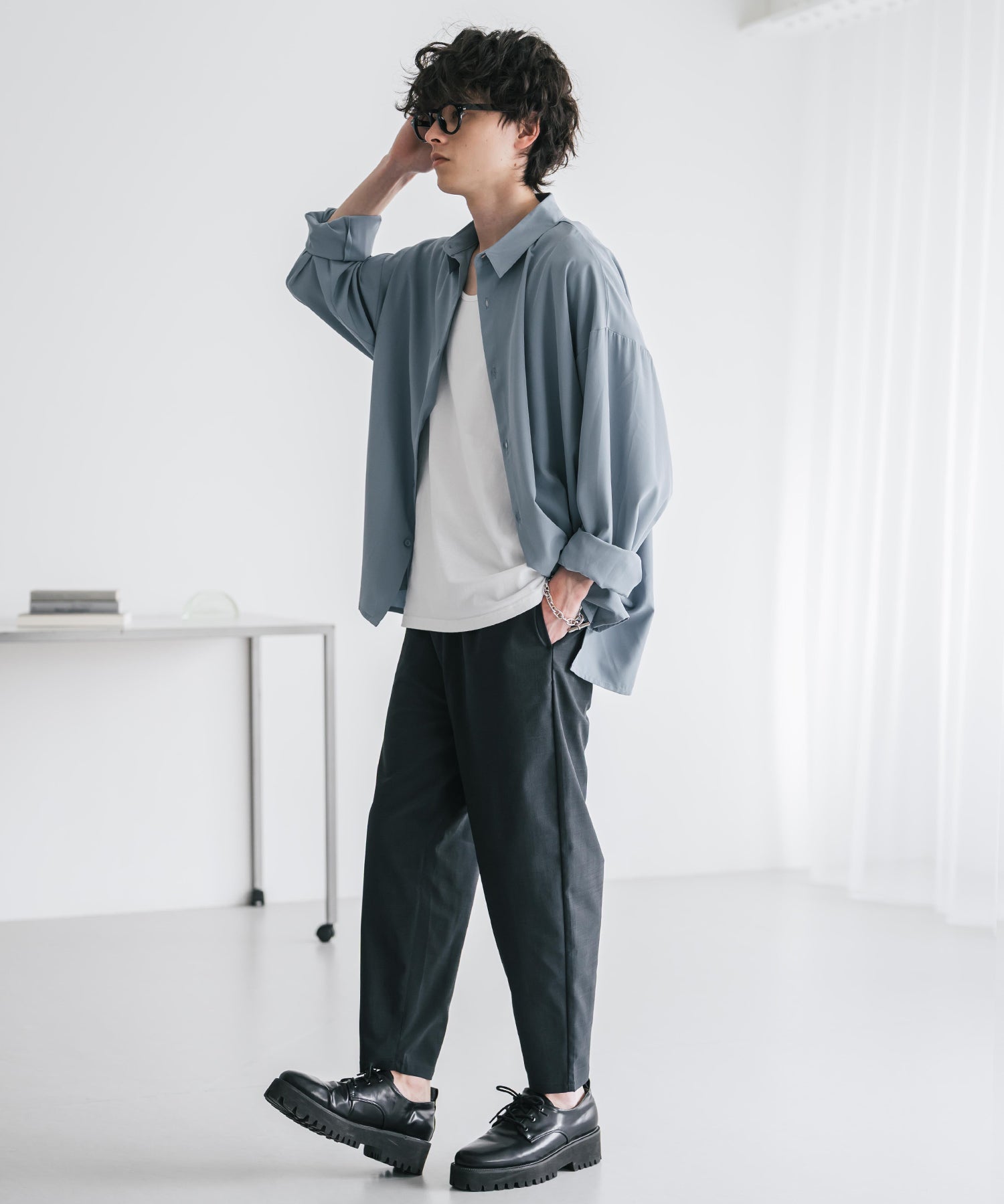 新色追加 接触冷感多機能素材リネンライク アンクルテーパードイージーパンツ 15482