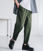 新色追加 接触冷感多機能素材リネンライク アンクルテーパードイージーパンツ 15482