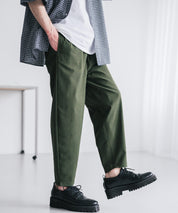 新色追加 接触冷感多機能素材リネンライク アンクルテーパードイージーパンツ 15482