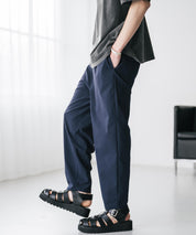 新色追加 接触冷感多機能素材リネンライク アンクルテーパードイージーパンツ 15482