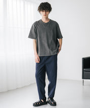 新色追加 接触冷感多機能素材リネンライク アンクルテーパードイージーパンツ 15482