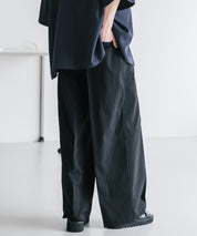 接触冷感 多機能素材リネンライク ワンタックセンタープレスワイドストレートイージーパンツ 15483