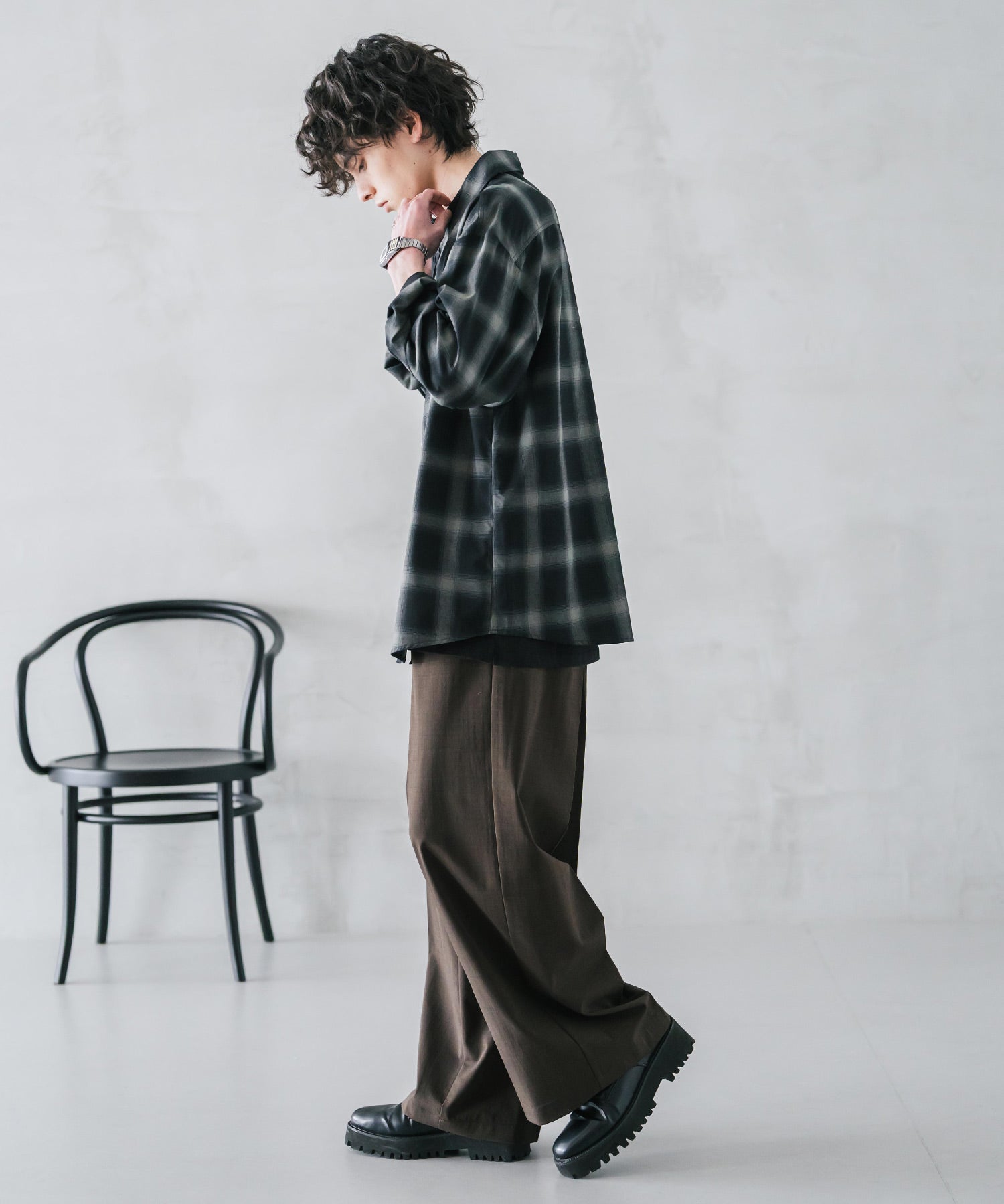 接触冷感 多機能素材リネンライク ワンタックセンタープレスワイドストレートイージーパンツ 15483