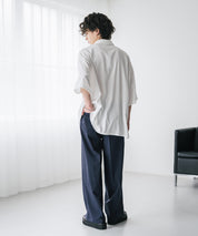 接触冷感 多機能素材リネンライク ワンタックセンタープレスワイドストレートイージーパンツ 15483