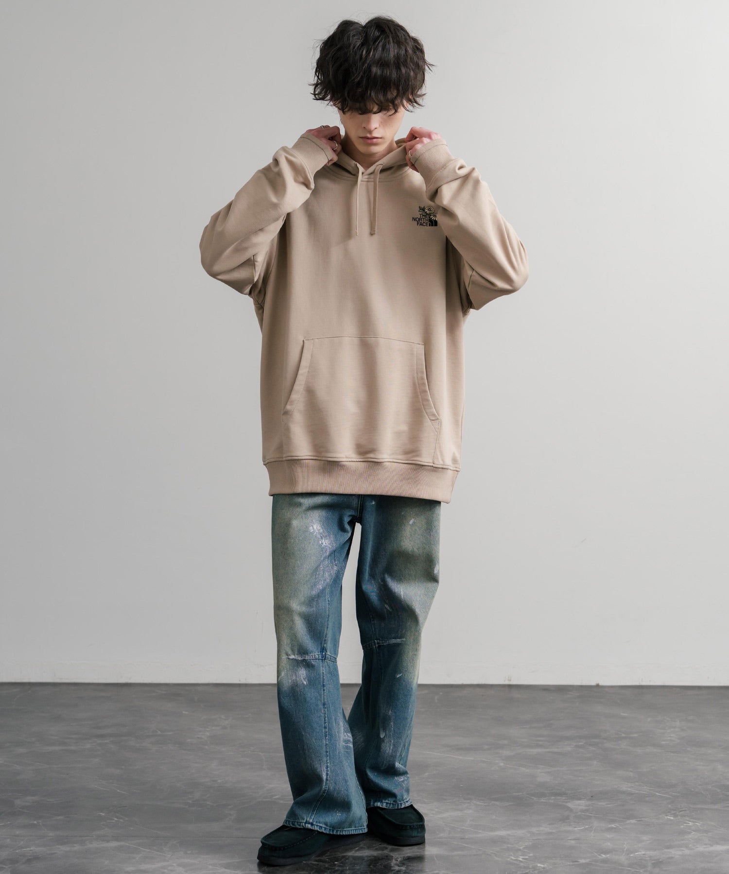 THE NORTH FACE ザ・ノースフェイス FLOWER DOME RELAXED HD SWEATSHIRT GPT ワンポイントフワラー刺繍裏毛パーカー 15488