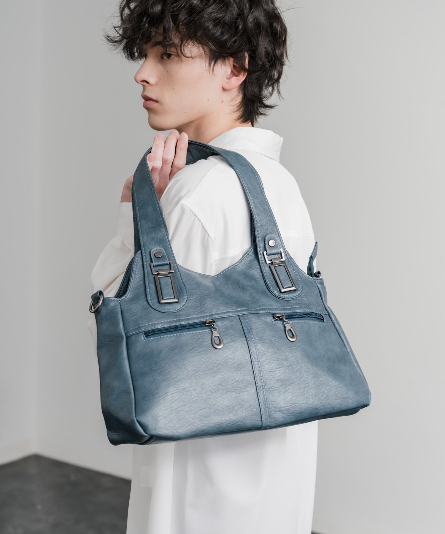 2WAY PUレザーショルダーバッグ/トートバッグ 15506