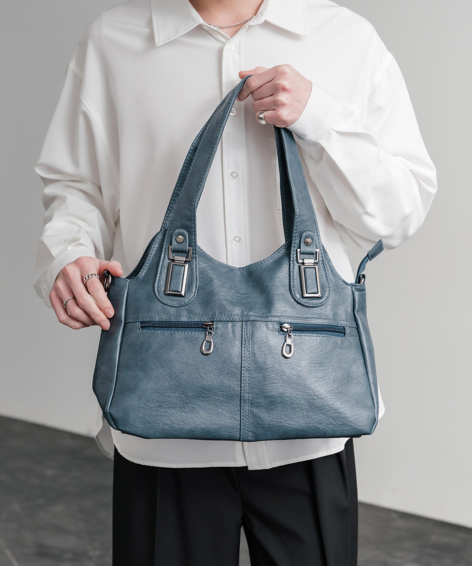 2WAY PUレザーショルダーバッグ/トートバッグ 15506