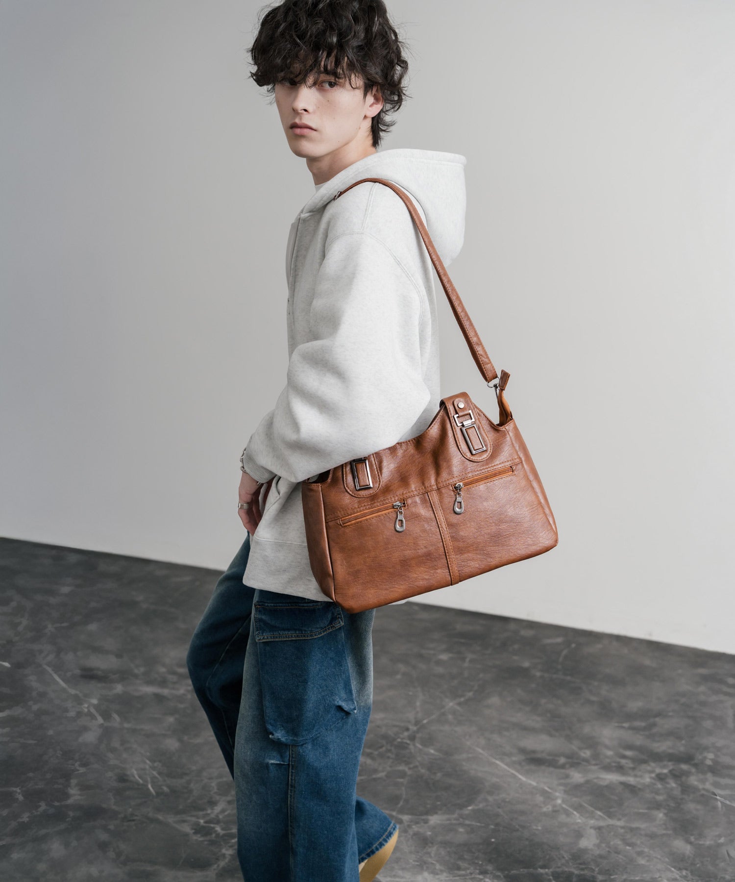 2WAY PUレザーショルダーバッグ/トートバッグ 15506