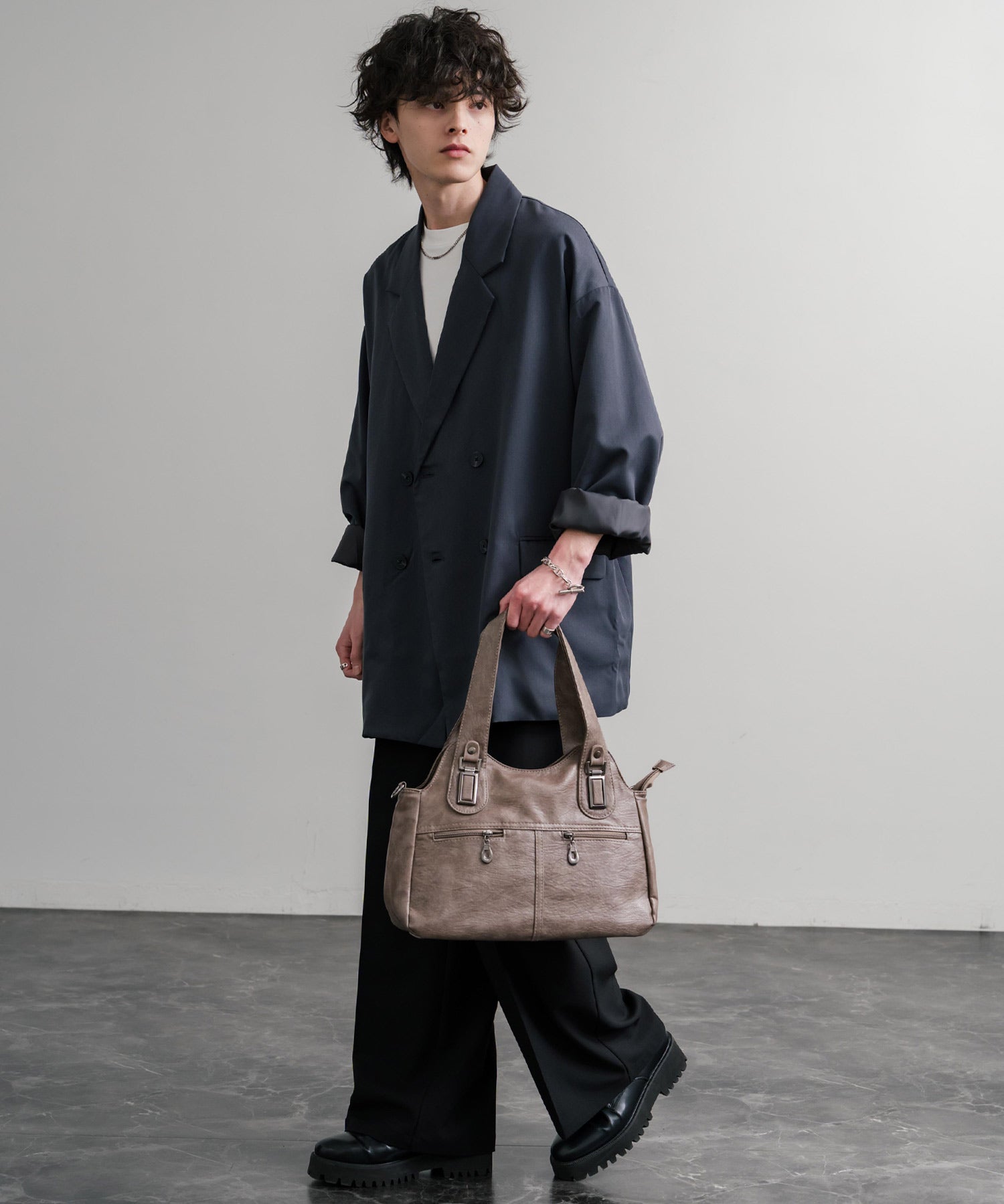 2WAY PUレザーショルダーバッグ/トートバッグ 15506