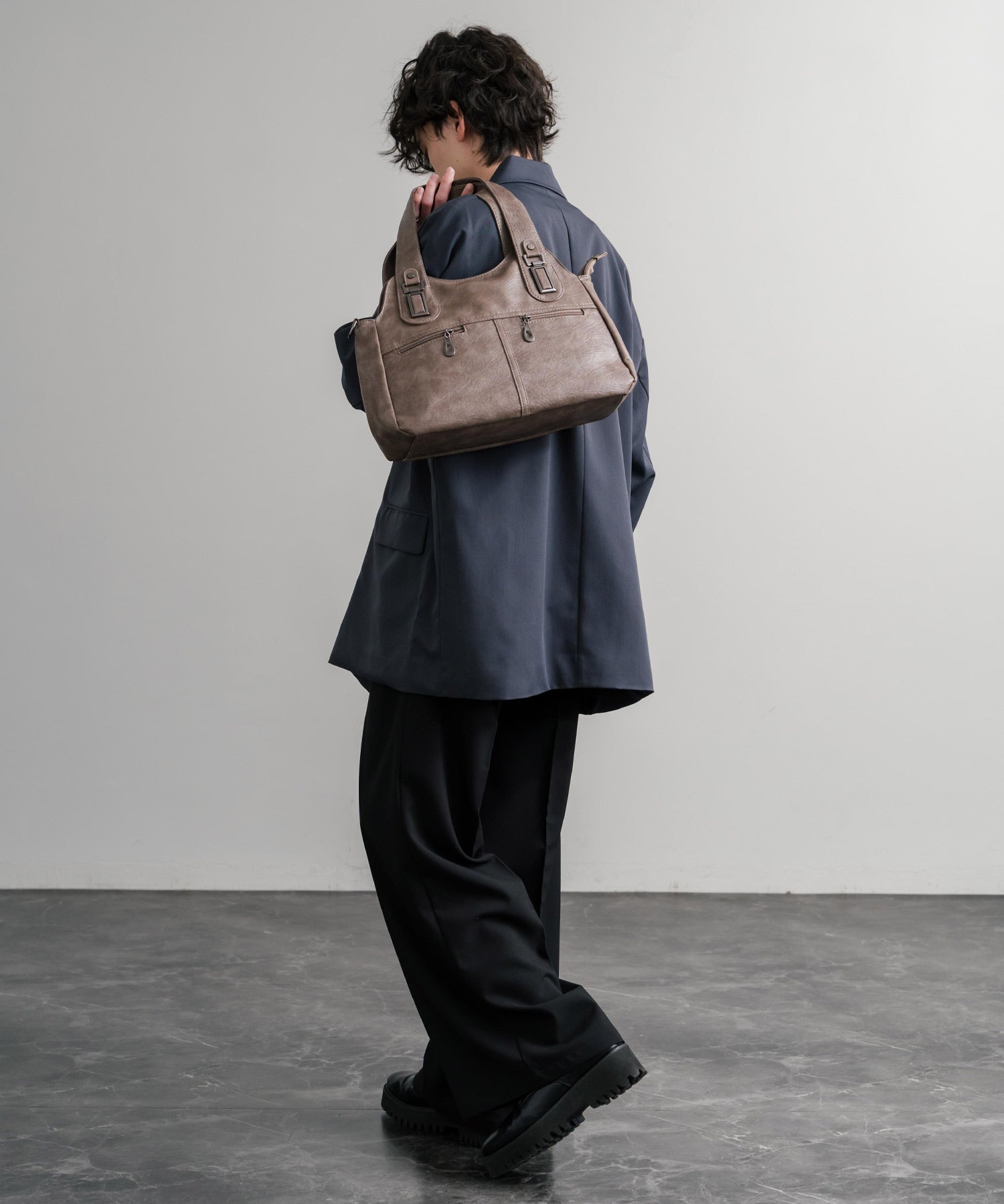 2WAY PUレザーショルダーバッグ/トートバッグ 15506