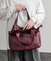 2WAY PUレザーショルダーバッグ/トートバッグ 15506