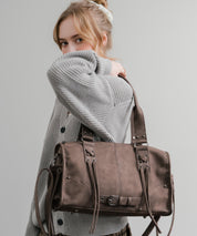 ヴィンテージ加工 PUレザー2WAYショルダーバッグ/ハンドバッグ 15509