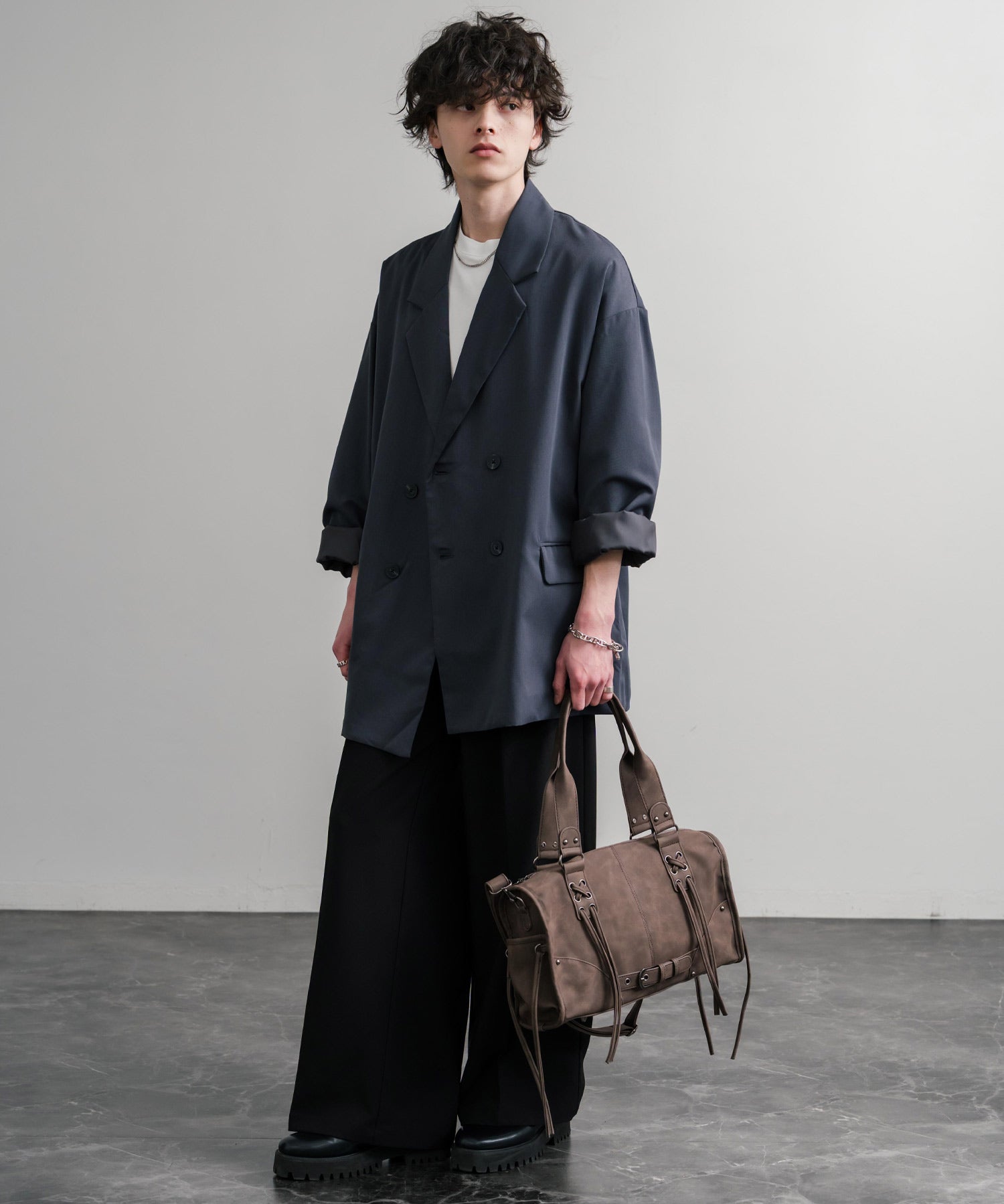 ヴィンテージ加工 PUレザー2WAYショルダーバッグ/ハンドバッグ 15509