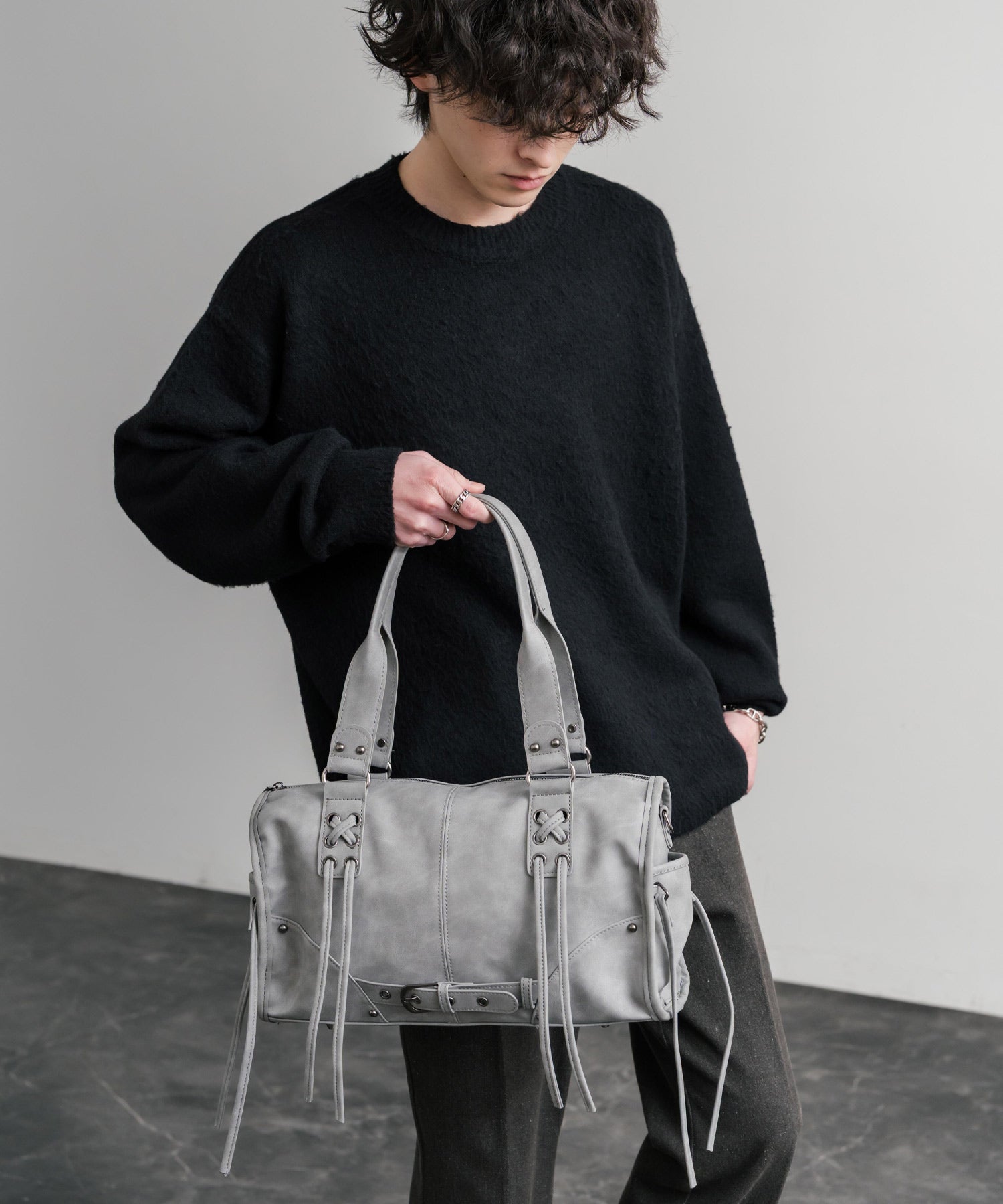 ヴィンテージ加工 PUレザー2WAYショルダーバッグ/ハンドバッグ 15509