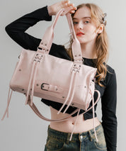 ヴィンテージ加工 PUレザー2WAYショルダーバッグ/ハンドバッグ 15509