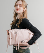 ヴィンテージ加工 PUレザー2WAYショルダーバッグ/ハンドバッグ 15509