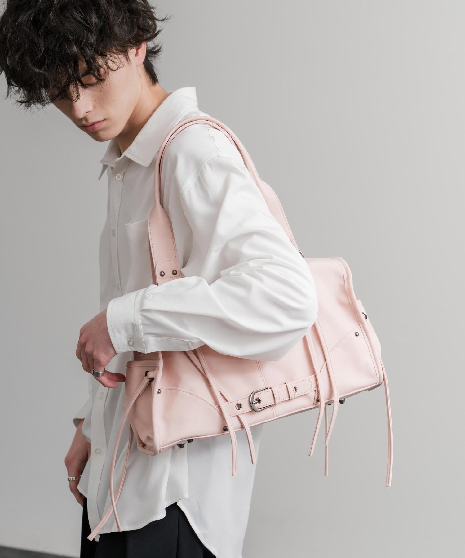 ヴィンテージ加工 PUレザー2WAYショルダーバッグ/ハンドバッグ 15509