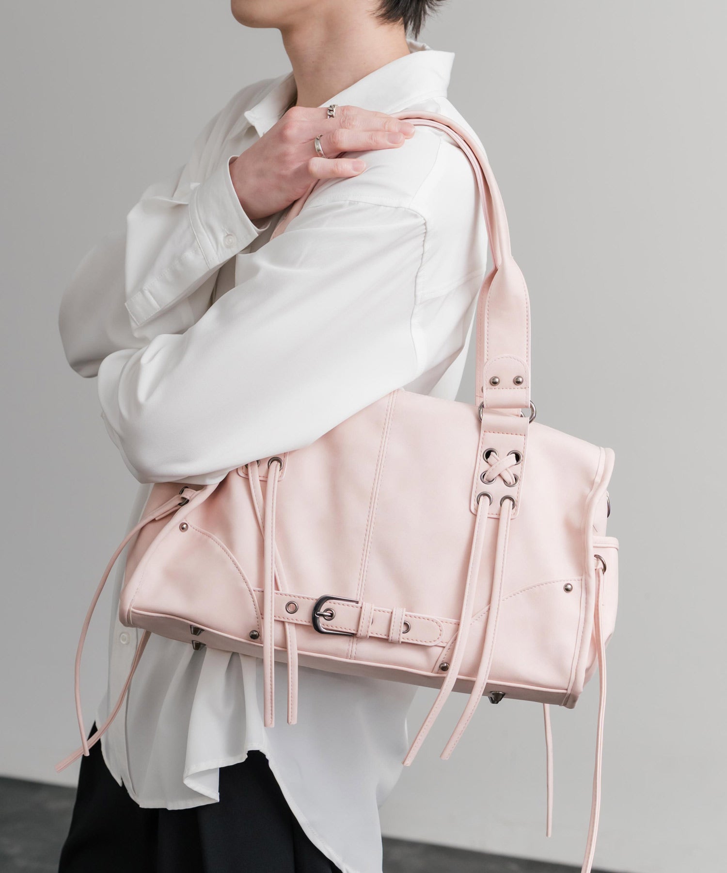 ヴィンテージ加工 PUレザー2WAYショルダーバッグ/ハンドバッグ 15509