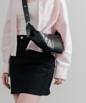 PUレザー クロワッサン型ショルダーバッグ/ボディバッグ 15510