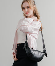 PUレザー クロワッサン型ショルダーバッグ/ボディバッグ 15510