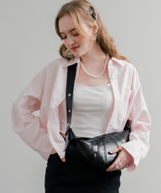 PUレザー クロワッサン型ショルダーバッグ/ボディバッグ 15510