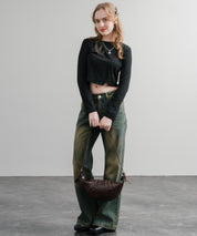 PUレザー クロワッサン型ショルダーバッグ/ボディバッグ 15510