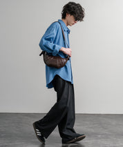 PUレザー クロワッサン型ショルダーバッグ/ボディバッグ 15510