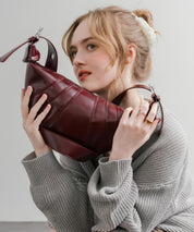 PUレザー クロワッサン型ショルダーバッグ/ボディバッグ 15510