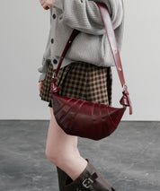 PUレザー クロワッサン型ショルダーバッグ/ボディバッグ 15510