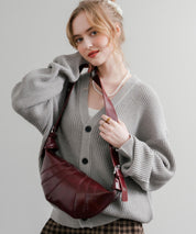 PUレザー クロワッサン型ショルダーバッグ/ボディバッグ 15510