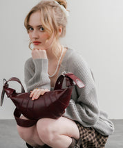 PUレザー クロワッサン型ショルダーバッグ/ボディバッグ 15510