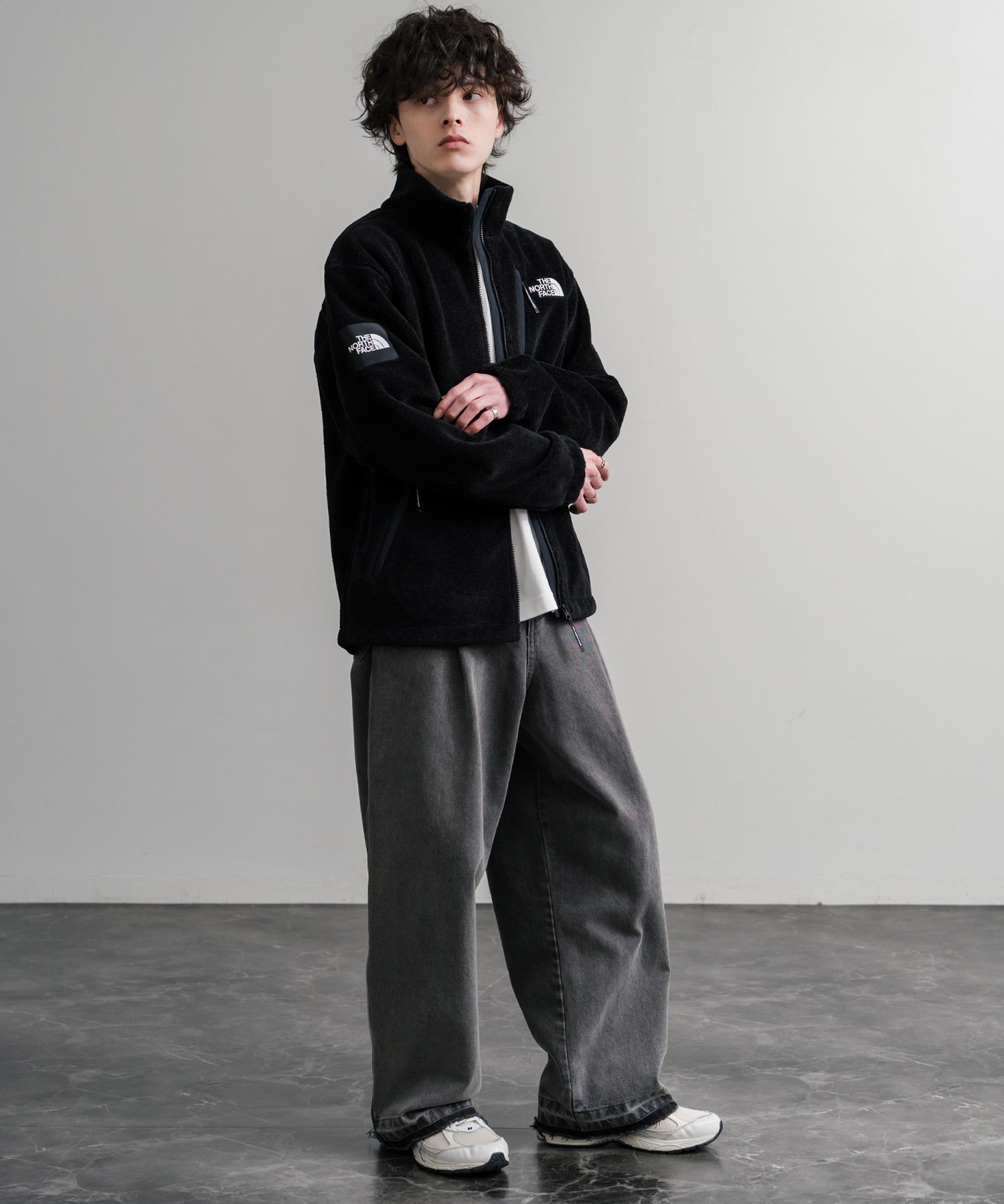 日本未展開モデル THE NORTH FACE ザ・ノースフェイス WHITE LABEL ホワイトレーベル RIMO FLEECE JACKET オーバーサイズスタンドカラーリモフリースジャケット 15528