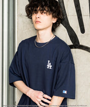 MLB メジャーリーグベースボール 接触冷感UVカットオーバーサイズワンポイントロゴプリント半袖Tシャツ 15530