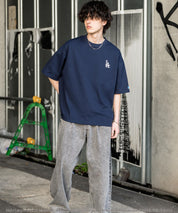 MLB メジャーリーグベースボール 接触冷感UVカットオーバーサイズワンポイントロゴプリント半袖Tシャツ 15530