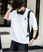 MLB メジャーリーグベースボール 接触冷感UVカットオーバーサイズワンポイントロゴプリント半袖Tシャツ 15530