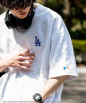 MLB メジャーリーグベースボール 接触冷感UVカットオーバーサイズワンポイントロゴプリント半袖Tシャツ 15530