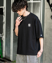 MLB メジャーリーグベースボール 接触冷感UVカットオーバーサイズワンポイントロゴプリント半袖Tシャツ 15530