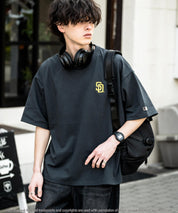 MLB メジャーリーグベースボール 接触冷感UVカットオーバーサイズワンポイントロゴプリント半袖Tシャツ 15530